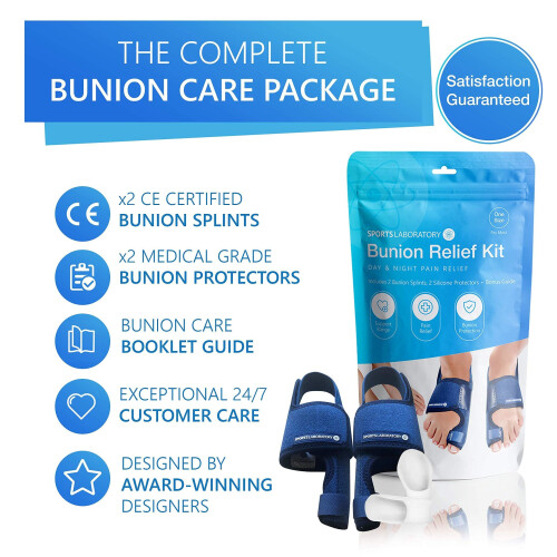 Sports Laboratory Bunion Correctors Day & Night Kit, 2X Bunion Splints
