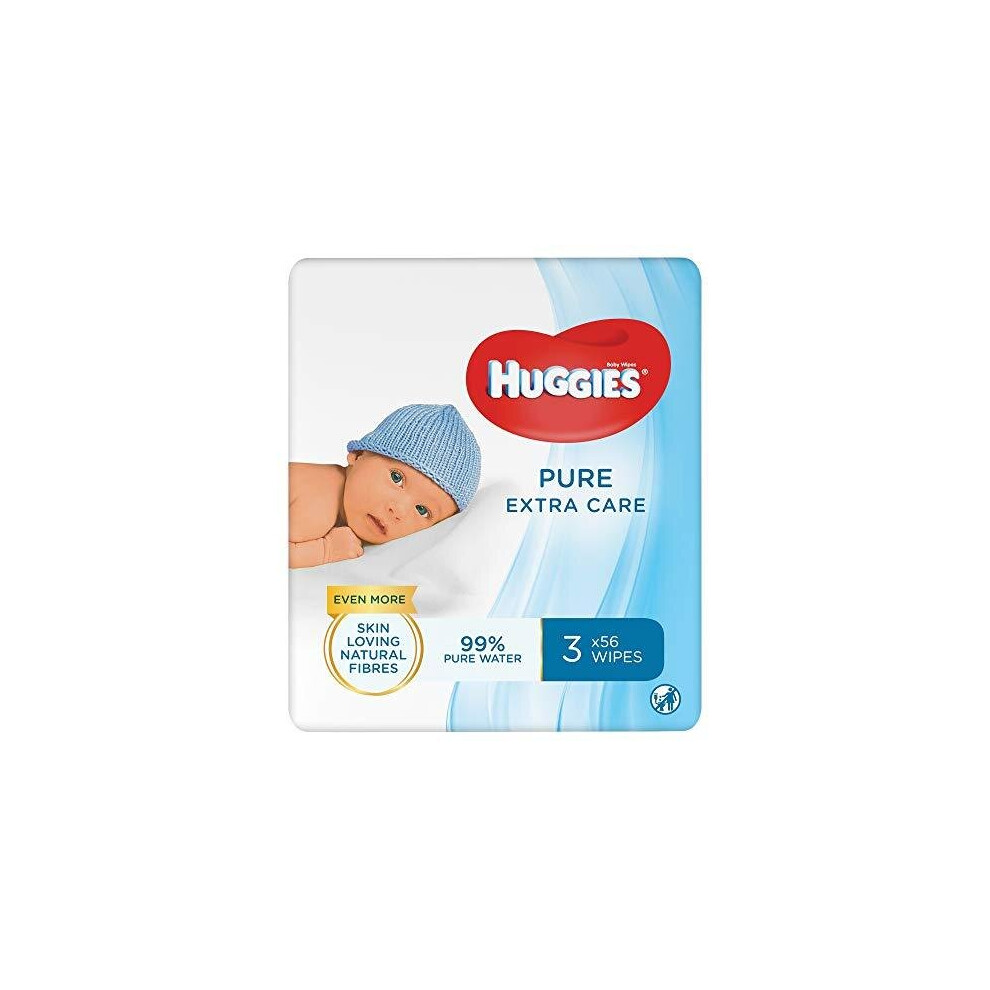 Huggies Pure Extra Care Baby Wipes, 12 x 56 wipes