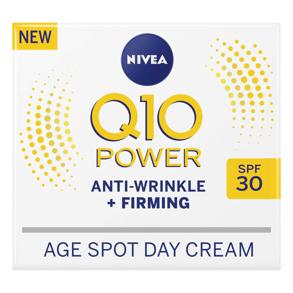 NIVEA Q10 Power Anti-Wrinkle + Firming Age Spot Day Cream SPF30 (50ml), Anti-Ageing Face Cream with Creatine & Q10, Reduces the Appearance of Wrinkl