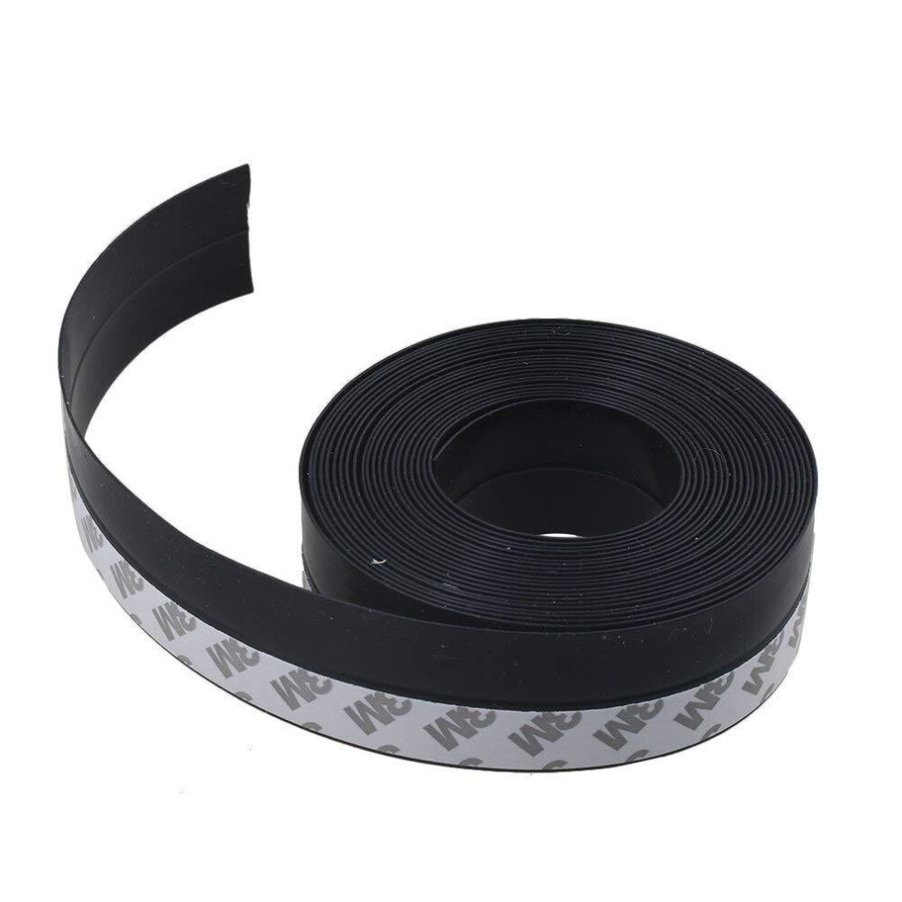 Door Seal Strip 16 Feet Length, Black Weather Stripping for Doors and Windows Door Draft Stopper Frameless Adhesive Soundproof Under Door Seal