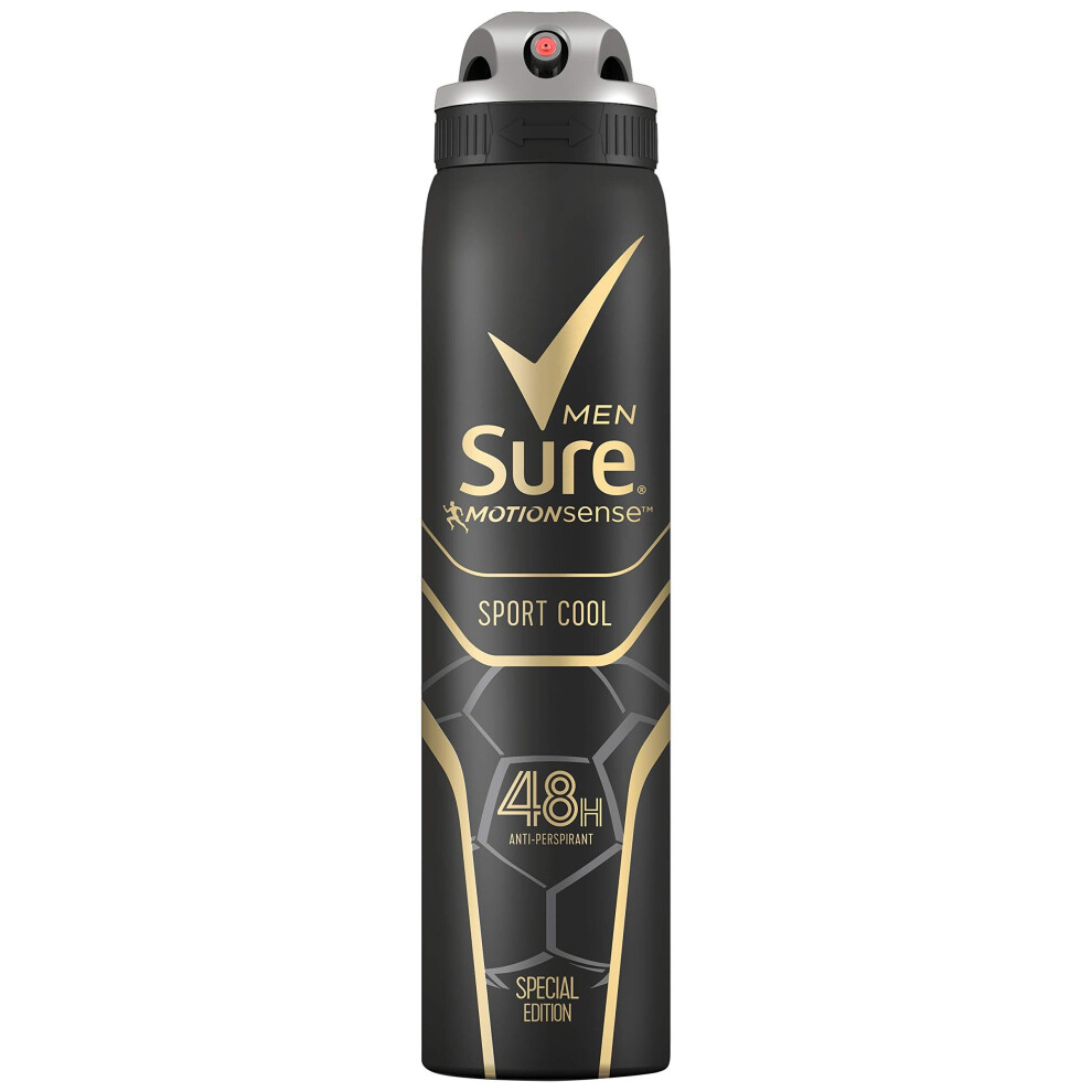 Sure Men Anti-Perspirant, Sport Cool, Aerosol, 1-Month Supply (6 x 250 ml)