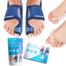 Sports Laboratory Bunion Correctors Day & Night Kit, 2X Bunion Splints and 2X Big Toe Gel Straighteners, Free Bunion Relief Guide, Bunion/Hallux Val