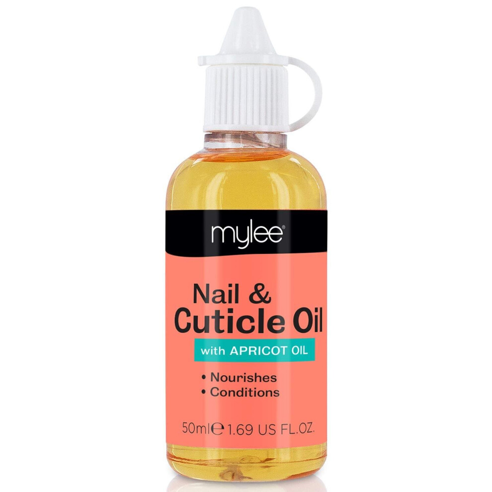 Mylee Apricot Nail & Cuticle Oil 50ml, - Deeply Hydrating & Nourishing Cuticle Conditioner Oil, Non-Greasy Formula and Leaves No Sticky Residue, Lig