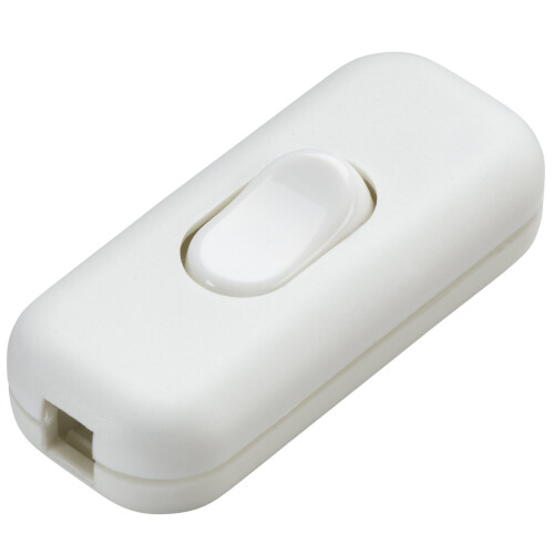 Knightsbridge 6A DP Inline Cord Switch - White, 230V Double Pole, Ideal for Table Lamps