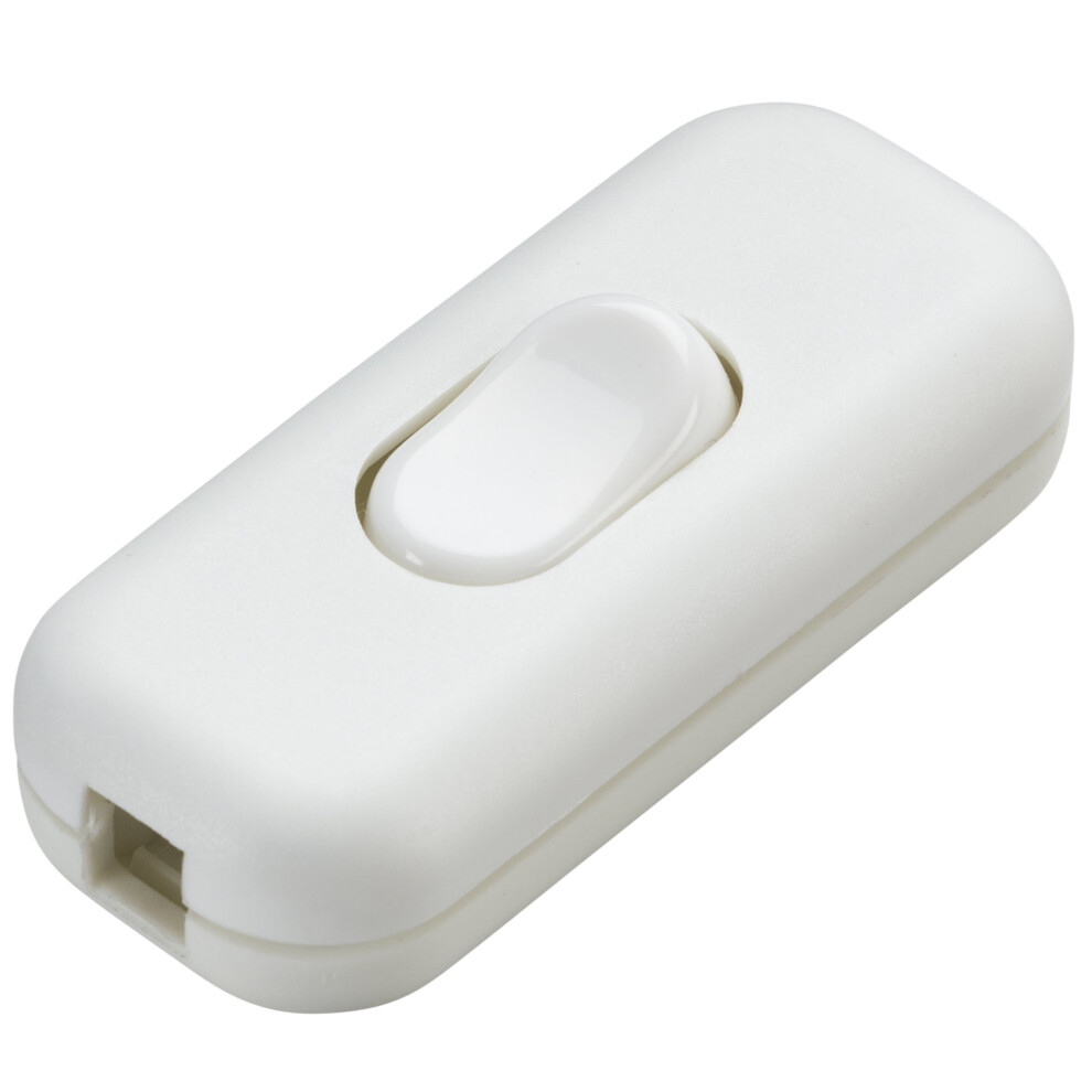 Knightsbridge 6A Dp Inline Cord Switch - White, 230V Double Pole, Ideal For Table Lamps