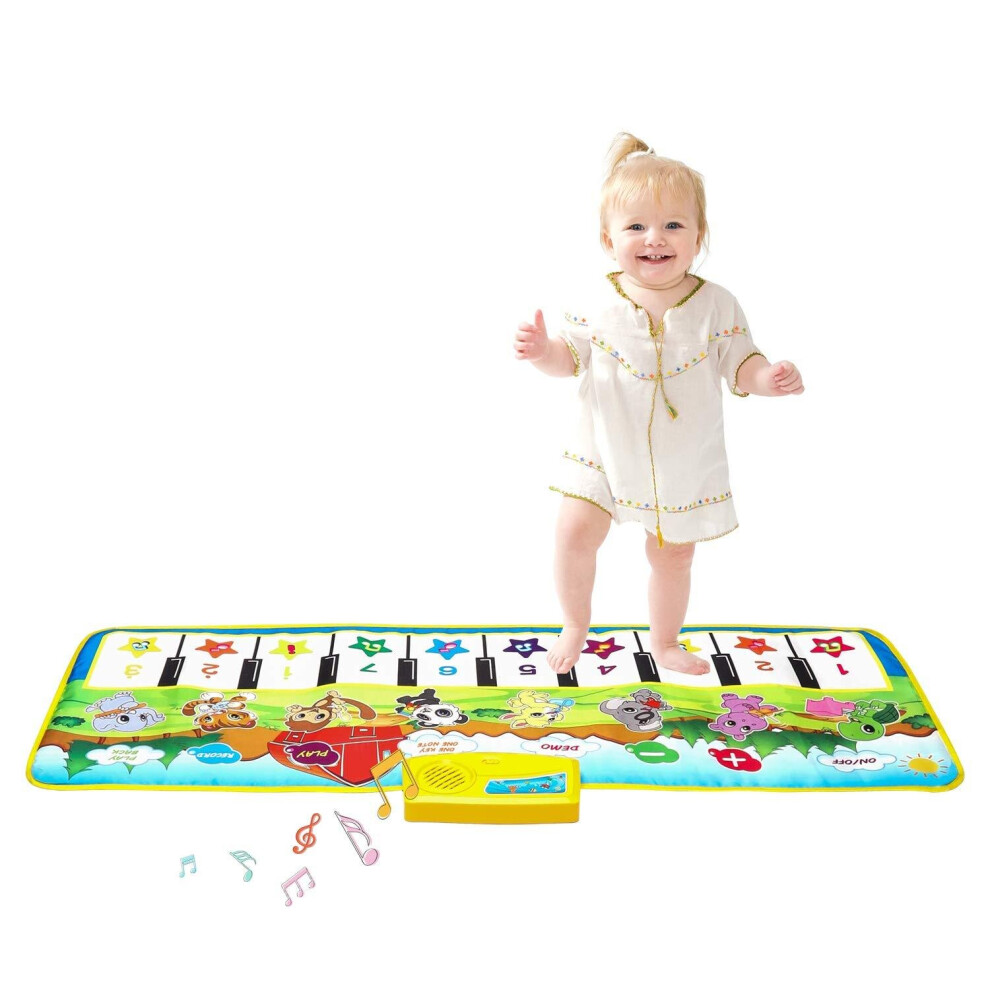 Kids Piano Mat, Music Mat Dance Mats Touch Play Mats Floor Keyboard Musical Carpet Mat for Kids Boys Girls Toddler(100 * 36 cm)