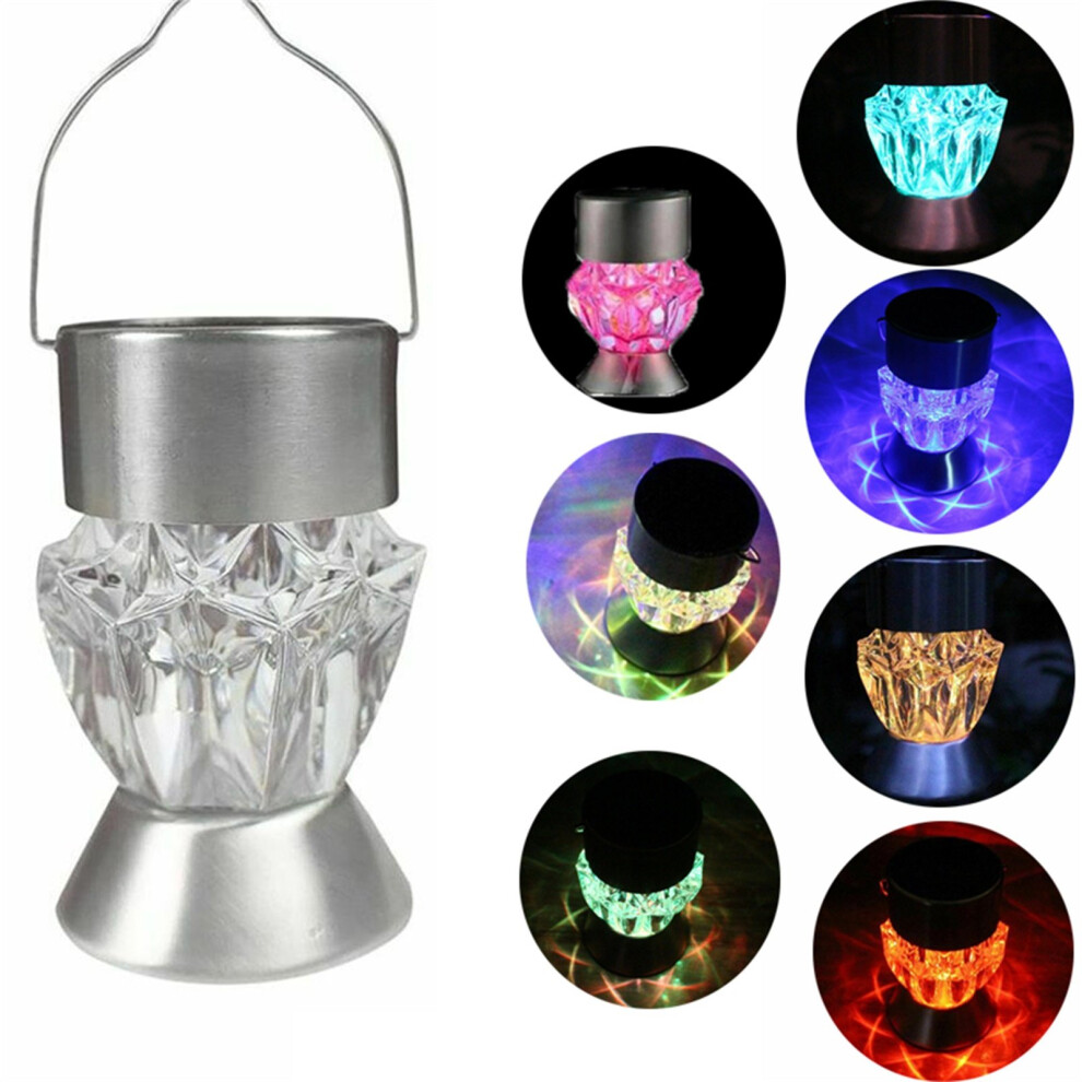 LED Solar Hang Light Color Change Chandelier Garden Path Lamp