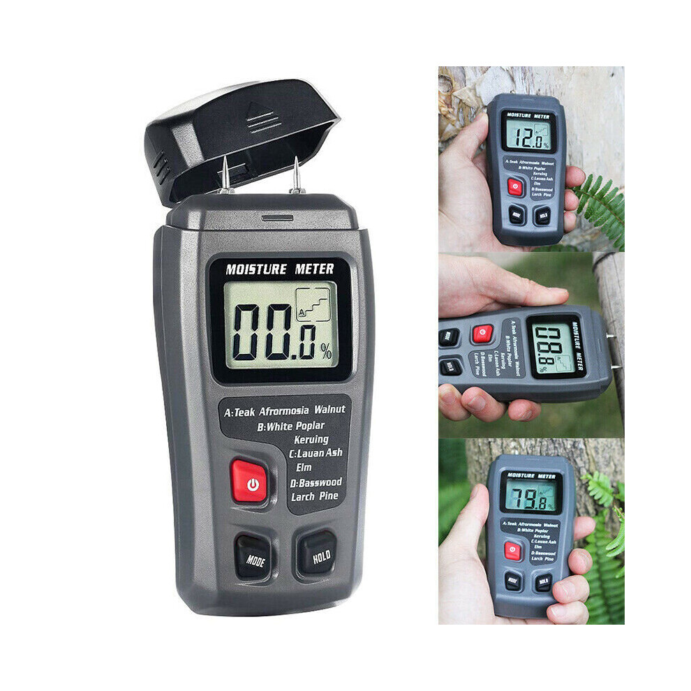 Damp Meter Digital LCD Moisture Detector Wood Humidity Caravan Tester Tool Home