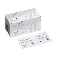 FastAid 100 x Alcohol Swabs Wipes (70% IPA) for Injections, Piercings & Skin Cleaning - 32x67mm, Single-Use, Absorbant Wipes - UPC 798525610988