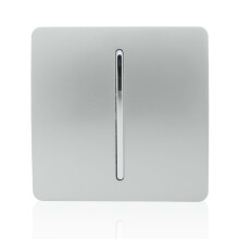 Trendi 1 Gang 2 Way Artistic Modern Glossy 10 Amp Rocker Tactile Light Switch Silver ART-SS2SI
