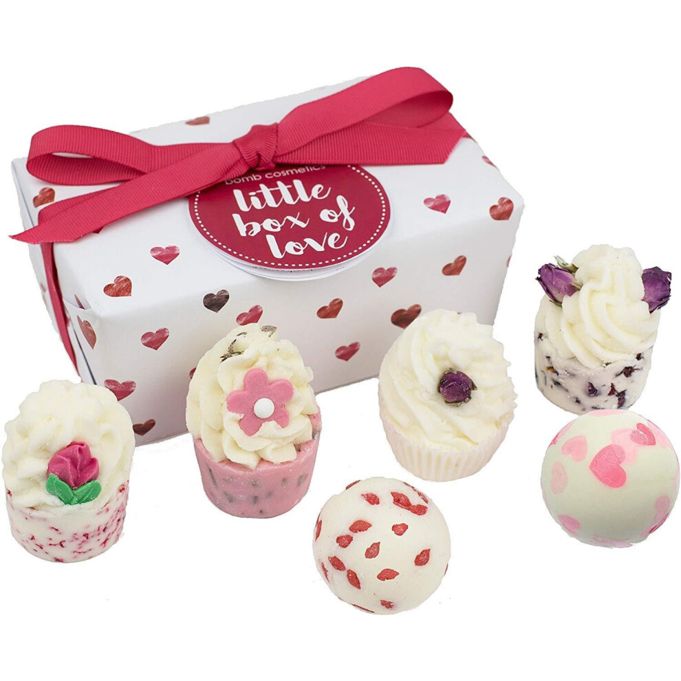 Bomb Cosmetics Little Box of Love Handmade Bath Melts Ballotin Gift Pack [Contains 6-Pieces], 240 g