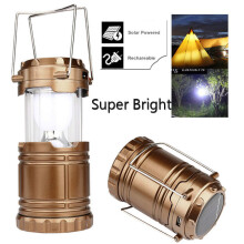 UK-Solar Power LED Camping Lantern Tent Hiking Torch Rechargeable Lamp Light USB