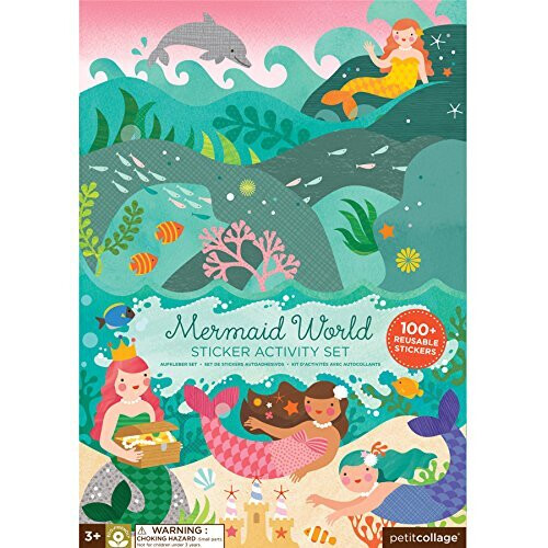 Petit Collage libro de pegatinas mundo de las sirenas - pegatinas reutilizables