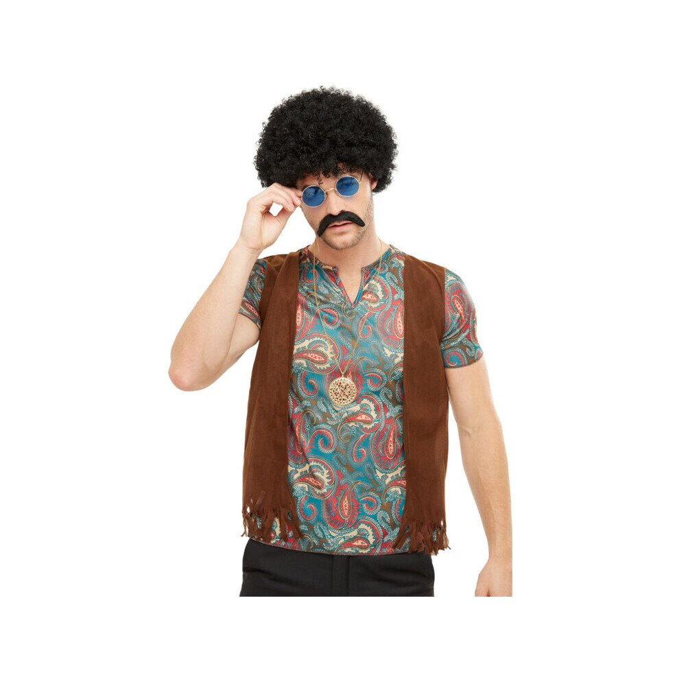 Smiffy's Mens Hippie Instant Fancy Dress Kit Multicoloured