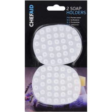 White Soap Holder Keeper New Chef Aid Kitchen Bathroom Suction(2 Pack)