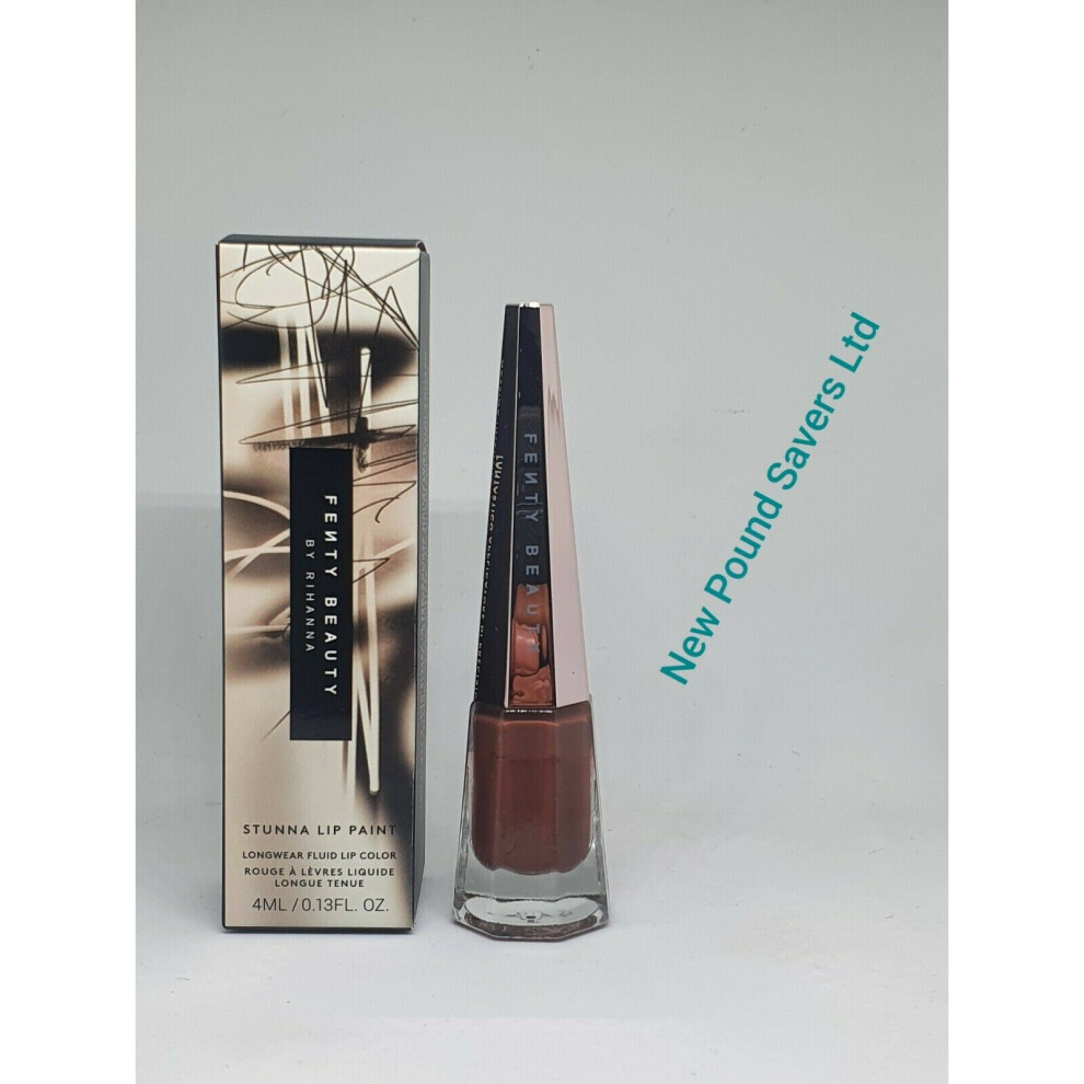 New Fenty Beauty Rihanna - Unveil - Stunna Lip Paint Longwear Fluid Lip Color 4Ml Brown
