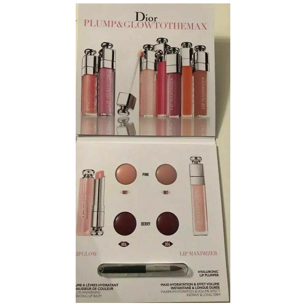 Dior Lip Glow Lip Maximizer Lip Balm Sample Card 4 Colors With Brush FREE P&P!!