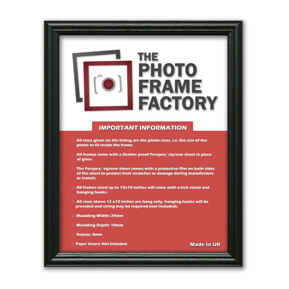 (Black, 10x8.5 Inch) New Antique Traditional Wooden Effects Picture Photo Frames-image-OPC-P5ZTVF9-NEW