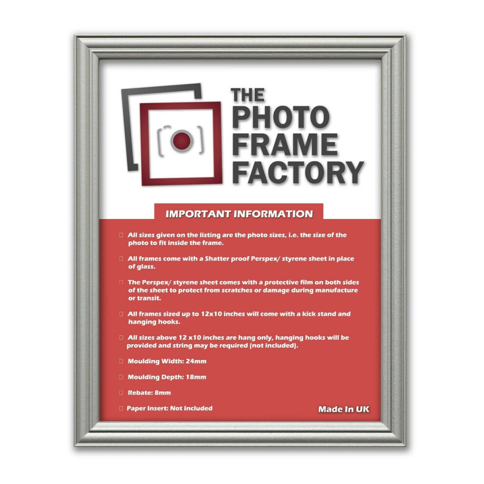 (Silver, 26x10 Inch) New Antique Traditional Wooden Effects Picture Photo Frames-image-OPC-P5ZTVYN-NEW