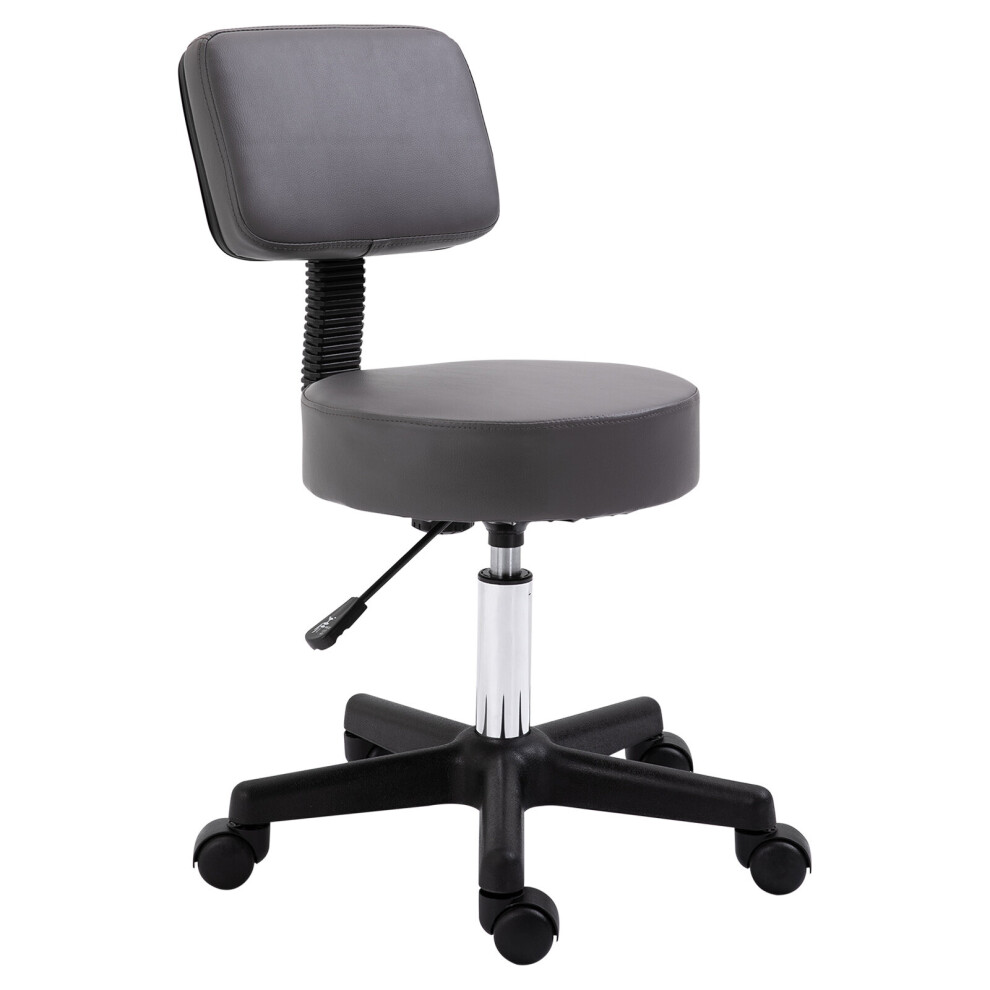 Homcom Beautician's Adjustable Grey Pu Leather Swivel Salon Chair