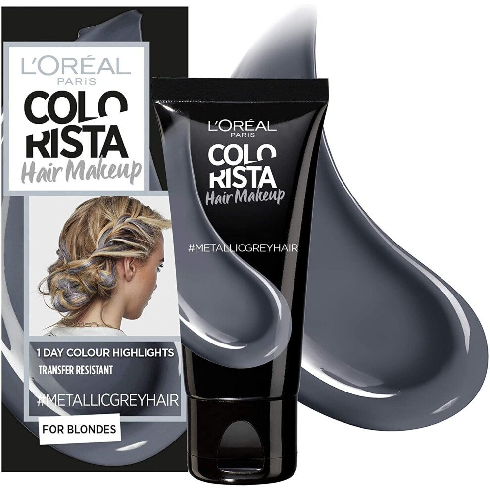 L'Oreal Colorista Hair Makeup Metallic Grey Blonde Temporary Hair Colour 30ml