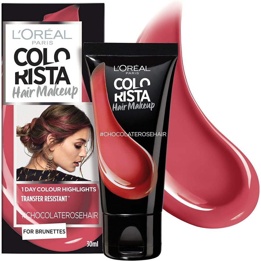 L'Oreal Colorista Hair Makeup Temporary Brunette Hair Colour Choc Rose