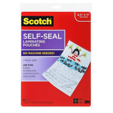 3M LS854-10G Self-Sealing Laminating Pouches, Gloss Finish - Letter Size