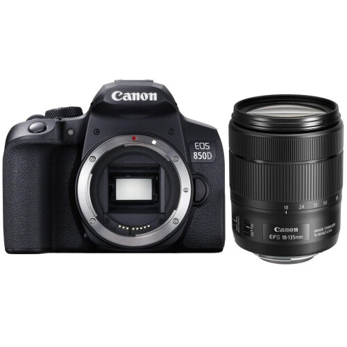 CANON EOS 850D Gehäuse Schwarz + EF-S 18-135mm F3.5-5.6 IS USM Schwarz (NANO)