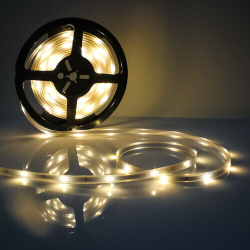(Warm white) 5M 100LEDs Solar Powered LED RGB Light Strip Tape 1