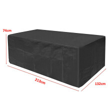 (Black, 213*132*74CM) Patio Garden Furniture Cover Heavy Duty Outdoor Large Rattan Table Waterproof