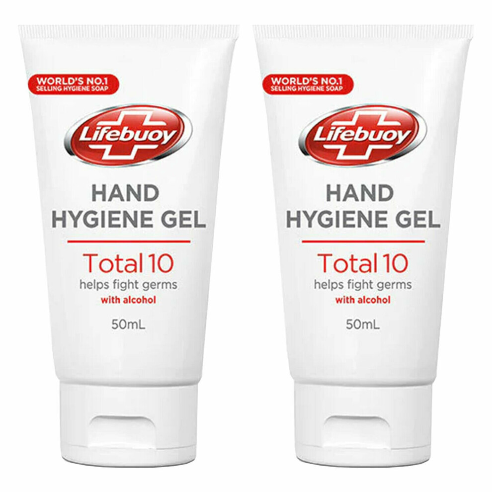 Lifebuoy (Buy 2) Total 10 Hand Sanitizer Gel, 50Ml