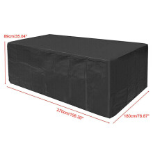 (Black, 270*180*89CM) Patio Garden Furniture Cover Heavy Duty Outdoor Large Rattan Table Waterproof