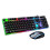 (Black) Gaming Keyboard Mouse Set Rainbow LED Wired USB For PC Laptop PS4 Xbox 1