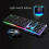 (Black) Gaming Keyboard Mouse Set Rainbow LED Wired USB For PC Laptop PS4 Xbox 2