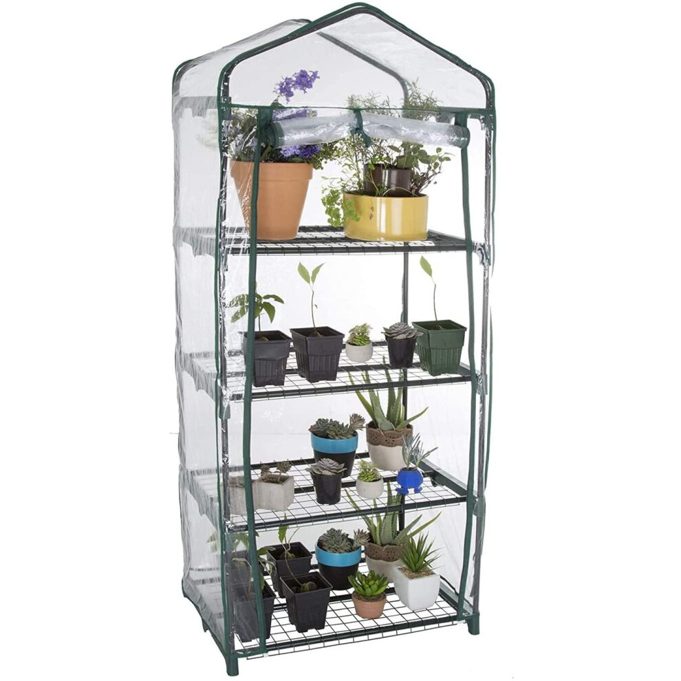 Parkland 4 Tier Mini Greenhouse Cold Frame PVC Plastic Outdoor Garden