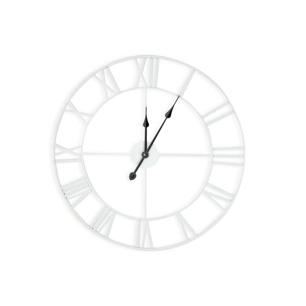 White 60cm Giant Roman Numerals Wall Clock