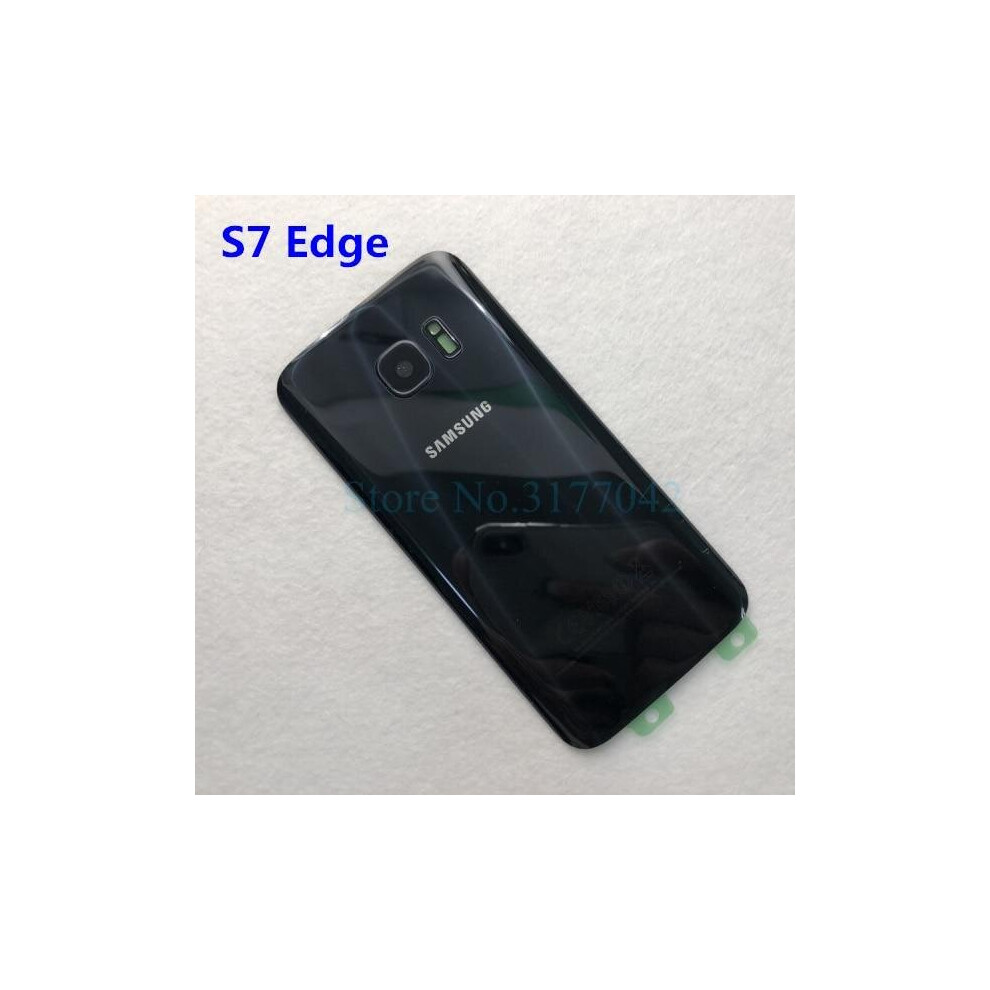 (S7 Edge black) SAMSUNG Galaxy S7 G930F / S7 EDGE G935F Back Glass Battery Cover Rear Door Housing Case Samsung S7 Edge Back Glass Cover