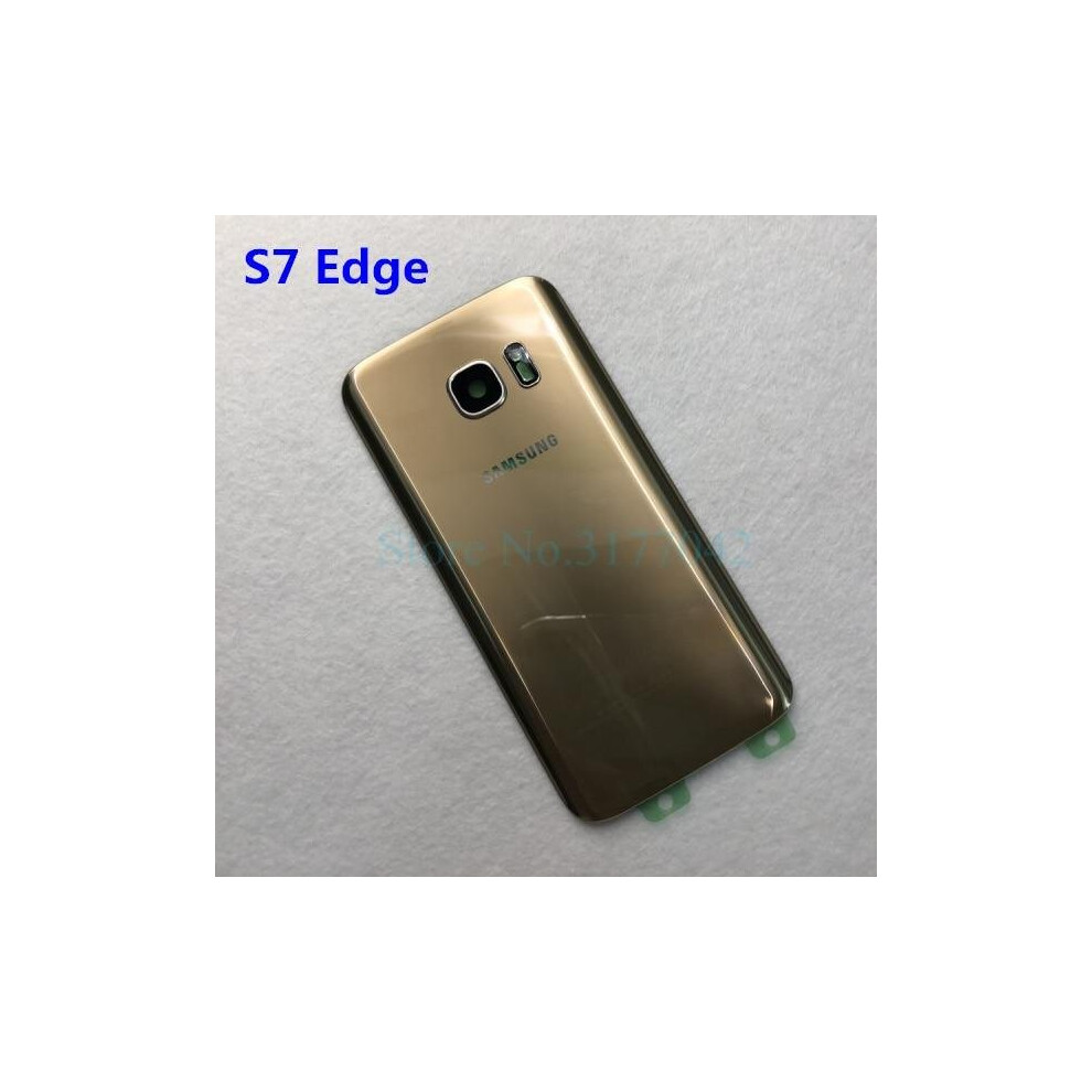 (S7 Edge ) Samsung Galaxy S7 G930f / S7 Edge G935f Back Glass Battery Cover Rear Door Housing Case Samsung S7 Edge Back Glass Cover Gold 6018754014000