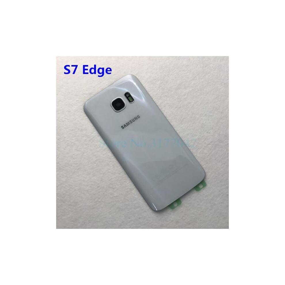 (S7 Edge ) Samsung Galaxy S7 G930f / S7 Edge G935f Back Glass Battery Cover Rear Door Housing Case Samsung S7 Edge Back Glass Cover White 6018751533511