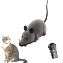 (Gray, 12x7x5cm) Novelty Mouse Toy Wireless Remote Control Electronic False Mice Interactive Toys Gift For Cats Kids Lovely Fluffy RC Mouse Toys