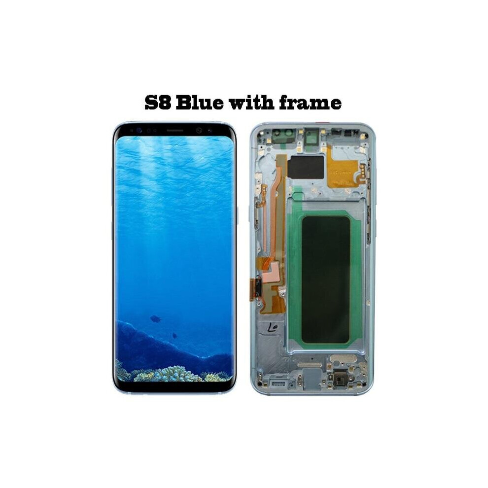 (S8 ) Original Super Amoled S8 Lcd With Frame For Samsung Galaxy S8 G950 G950f Display S8 Plus G955 G955f Touch Screen Digitizer Blue 6018755573568
