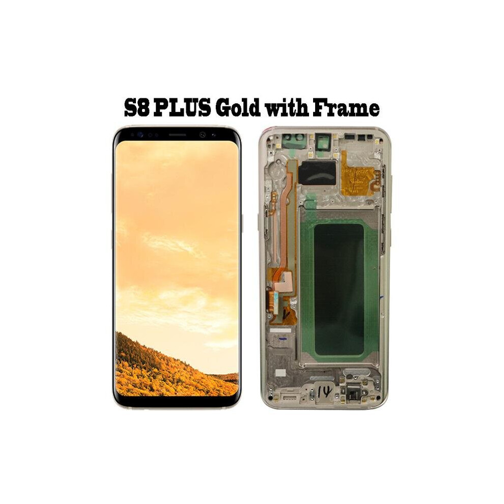 (S8 Plus ) Original Super Amoled S8 Lcd With Frame For Samsung Galaxy S8 G950 G950f Display S8 Plus G955 G955f Touch Screen Digitizer Gold 6018741939972