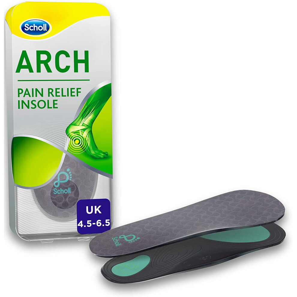 Scholl Orthotic Insole Arch Pain Relief, Small, UK Size 4.5-6.5