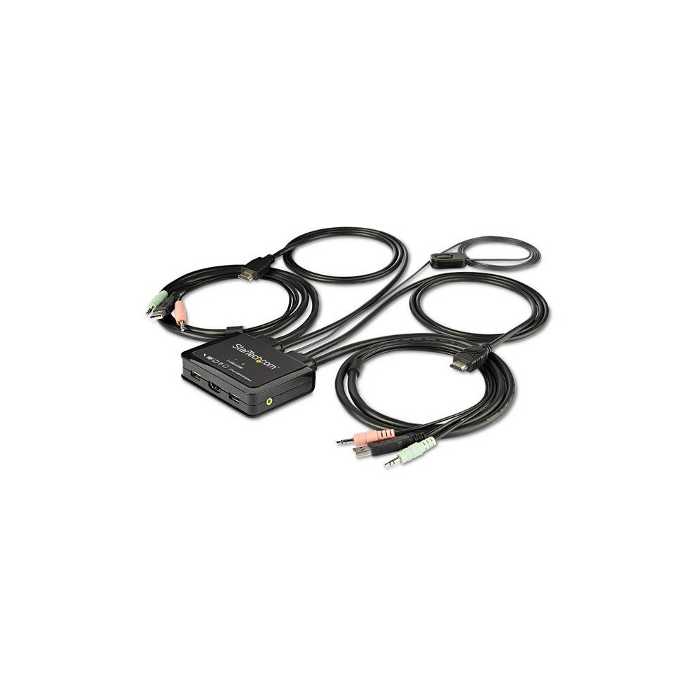 Startech.com 2-Port Hdmi Kvm Switch With Built-In Cables - Usb 4K 60Hz