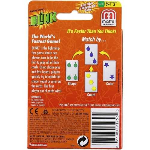 Mattel Mattel Games Blink The Worlds Fastest Card Game 2