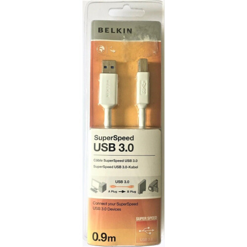 Belkin Belkin Super Speed  0.9m USB 3.0 A-B Cable - White