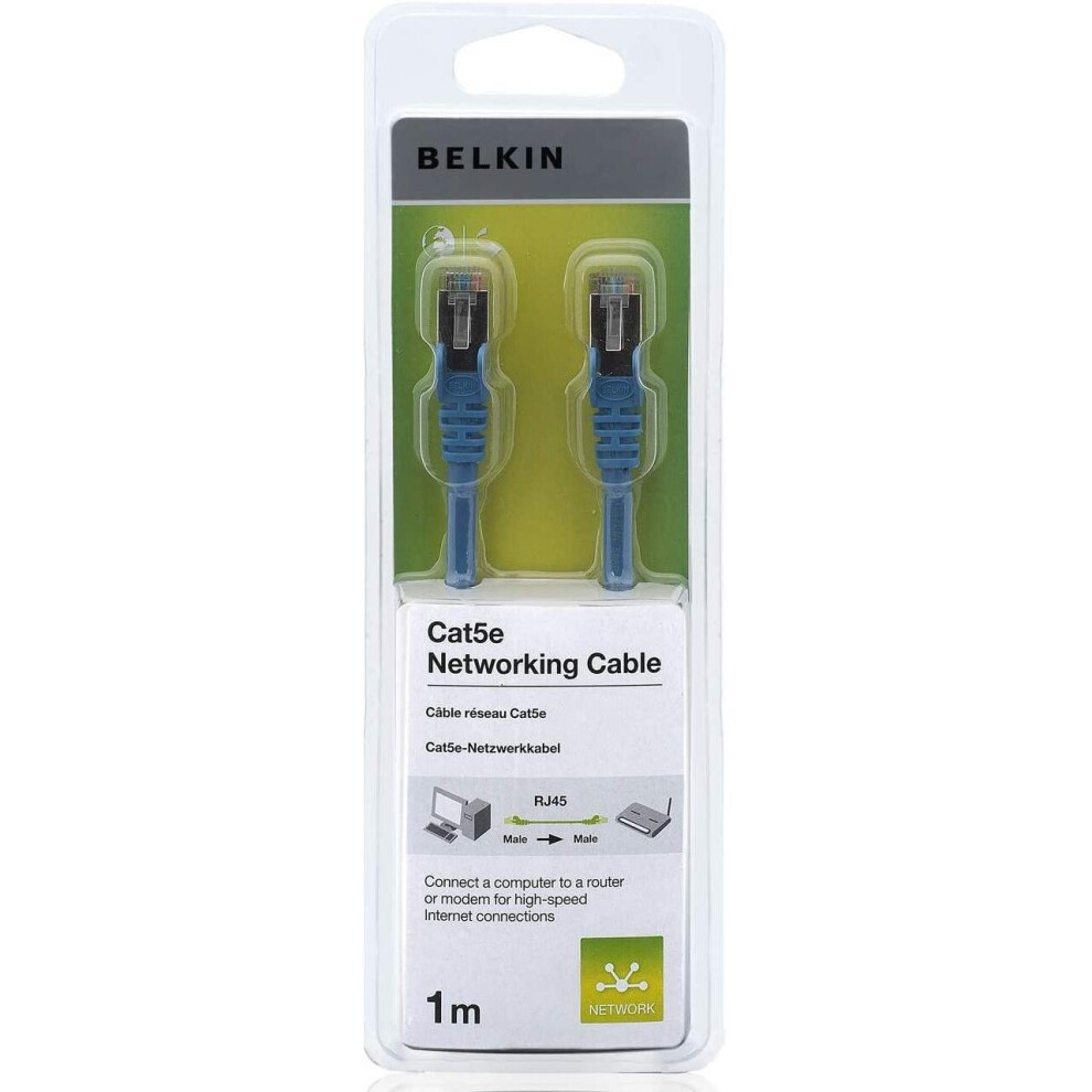Belkin 1M Rj45 Male To Male Fast Cat5e Snagless Patch Cable - Blue