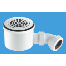 McAlpine 90mm High-Flow Shower Trap, Flush-Fit ST90CPB-P-HP2, Chrome-Plated Brass 113mm Flange, 42L/Min