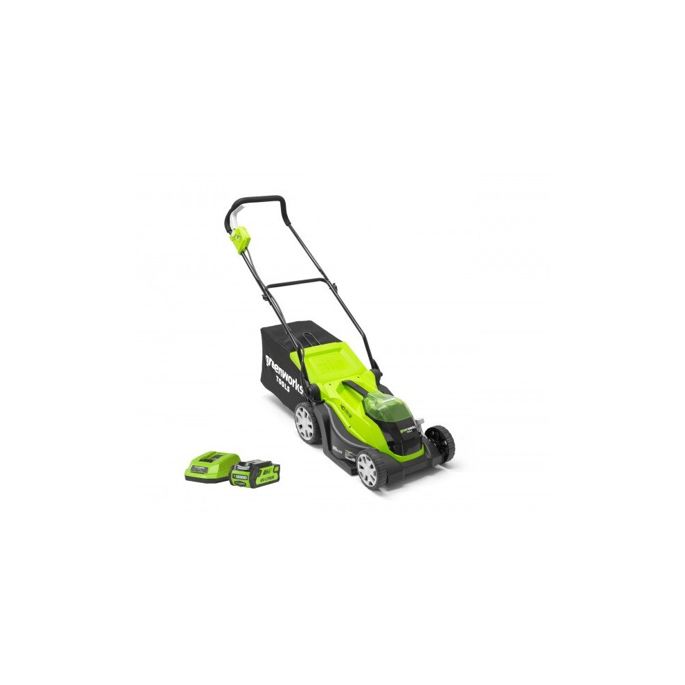 Garden Equipment - Greenworks G40LM35K2X 35cm Cordless Rotary Mower c/w 2ah Battery & Charger