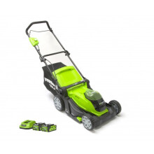 Garden Equipment - Greenworks GWG40LM41K2X 40cm 2x 2ah Bat & Char Lawn Mower